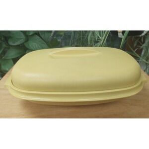 Tupperware Microwave Vegetable Steamer 3 Piece Harvest Gold Vintage